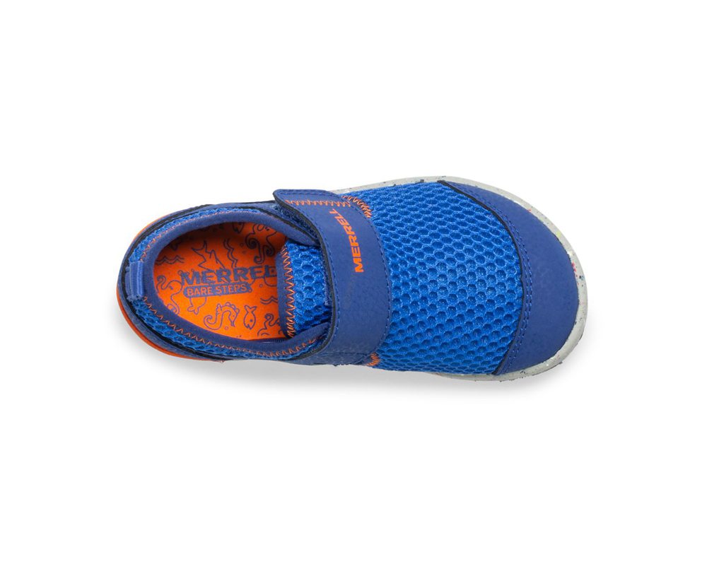 Buty Sportowe Merrell Dziecięce Niebieskie/Pomarańczowe - Bare Access Steps® H2o - 317064-INB